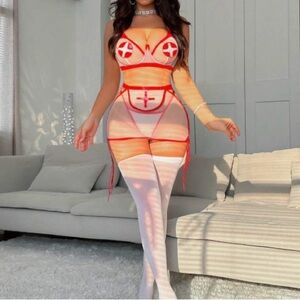 Red and White Women's Costume